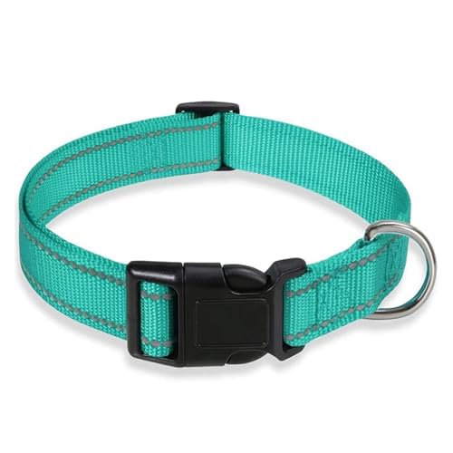 Haustierhalsbänder Reflektierendes Hundehalsband mit verstellbarem Sicherheitsleinenhalsband Robustes verstellbares Haustierhalsband aus Nylon(Lake Blue,M) von GsvUbd