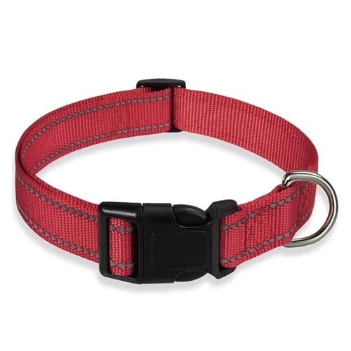 Haustierhalsbänder Reflektierendes Hundehalsband mit verstellbarem Sicherheitsleinenhalsband Robustes verstellbares Haustierhalsband aus Nylon(Red 2,L) von GsvUbd