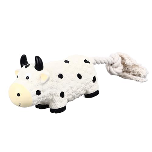 Gsycle Haustier Latex Hörbares Spielzeug, weiche interaktive einzigartige Form Welpe Kaut Spielzeug Gummi -Quietsch -Hundespiel für kleine mittelgroße Haustier (Kuh) von Gsycle