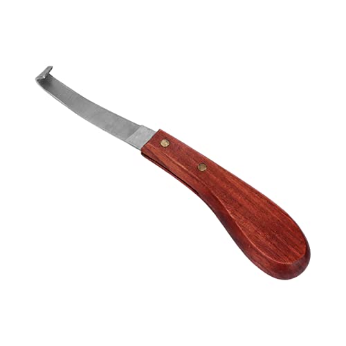 Gsycle Single Edged Hoof Knife, Stainless Steel Portable Horse Shedding Blade Hoof Trimmers Tool with Wooden Handle for Conventional and Small Horse (Single Blade Left Hand) von Gsycle