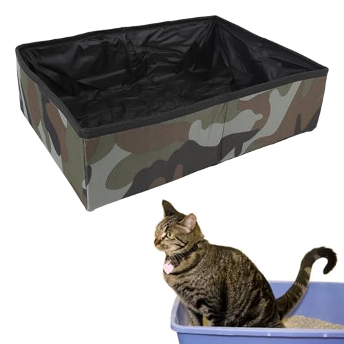Reiseabfallschachtel für Katzen, 40x30x11cm Oxford Stoffklappenkatze Fahrkastenkasten Pfanne für Auto oder Camping von Gsycle