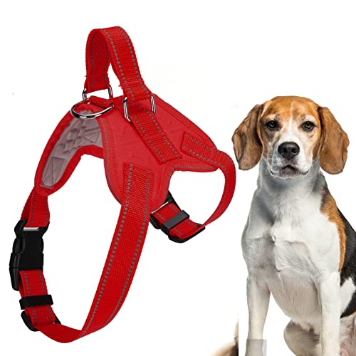 Verstellbarer Hundekabelbaum, Oxford Stoff Reflexion Hundeweste atmungsaktives Welpengurt für tägliches Gehen Laufen Wandertraining (Rot) von Gsycle