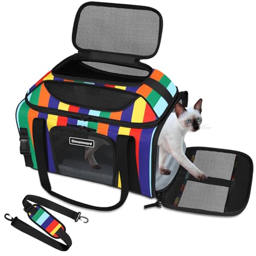 Petskd Haustier-Tragetasche mit erweiterbarem Platz oben, weiche Seiten, für Hunde und Katzen, von Fluggesellschaften zugelassen, 43,2 x 27,9 x 24,9 cm, zusammenklappbare Haustier-Tragetasche für Petskd Haustier-Tragetasche mit erweiterbarem Platz oben, weiche Seiten, für Hunde und Katzen, von Fluggesellschaften zugelassen, 43,2 x 27,9 x 24,9 cm, zusammenklappbare Haustier-Tragetasche für von Gtmansword