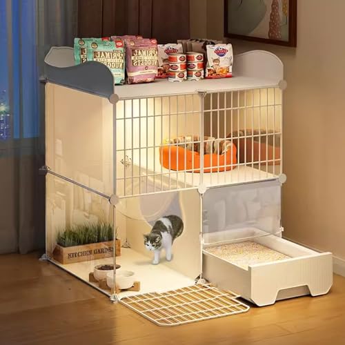 Gtzly 2-StöCkiger Katzengehege mit Katzentoilette, DIY KatzenkäFig for den Innenbereich for Kleintiere, KäTzchenkäFig, Katzenhaus, Zusammengebaute Katzengehege ( Color : 75*39*83cm/29.5*15.3*32.6in ) Gtzly 2-StöCkiger Katzengehege mit Katzentoilette, DIY KatzenkäFig for den Innenbereich for Kleintiere, KäTzchenkäFig, Katzenhaus, Zusammengebaute Katzengehege ( Color : 75*39*83cm/29.5*15.3*32.6in ) von Gtzly