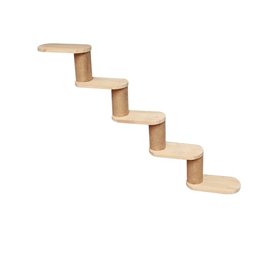 Gtzly Katzen Kletterwand, Massivholz-Katzenregale und Sitzstangen for die Wand, KatzenhäNgematte, Katzensitzstangen, Katzenkletterwandstufen, Katzenleiter for KäTzchen und KäTzchen (Color : B 5-Step Gtzly Katzen Kletterwand, Massivholz-Katzenregale und Sitzstangen for die Wand, KatzenhäNgematte, Katzensitzstangen, Katzenkletterwandstufen, Katzenleiter for KäTzchen und KäTzchen (Color : B 5-Step von Gtzly