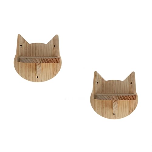 Gtzly Katzen Kletterwand, Massivholz-Katzenregale und Sitzstangen for die Wand, KatzenhäNgematte, Katzensitzstangen, Katzenkletterwandstufen, Katzenleiter for KäTzchen und KäTzchen (Color : Cat Head von Gtzly