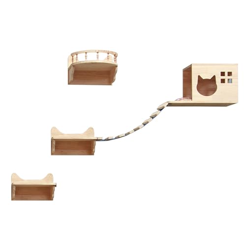 Gtzly Katzen-WandmöBel, Katzen-Wandregale for Katzen Bis zu 15 Kg, Katzen-Kletterregal und Sitzstange for die Wand, Katzenregale Zur Wandmontage, Geschenk for Katze (Color : Observation Tower, Size von Gtzly