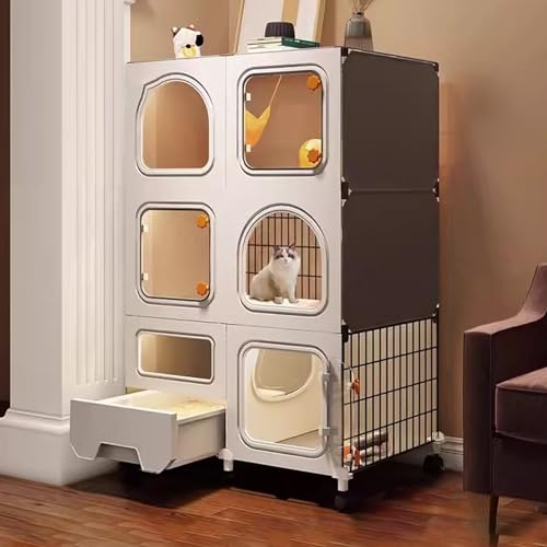 Gtzly KatzenkäFig for den Innenbereich mit Katzentoilette, Katzengehege, Stabiler, Stressfreier Platz for Ihr KäTzchen, Werkzeug Erforderlich (Size : 71 * 36.5 * 110cm/27.9* Gtzly KatzenkäFig for den Innenbereich mit Katzentoilette, Katzengehege, Stabiler, Stressfreier Platz for Ihr KäTzchen, Werkzeug Erforderlich (Size : 71 * 36.5 * 110cm/27.9* von Gtzly