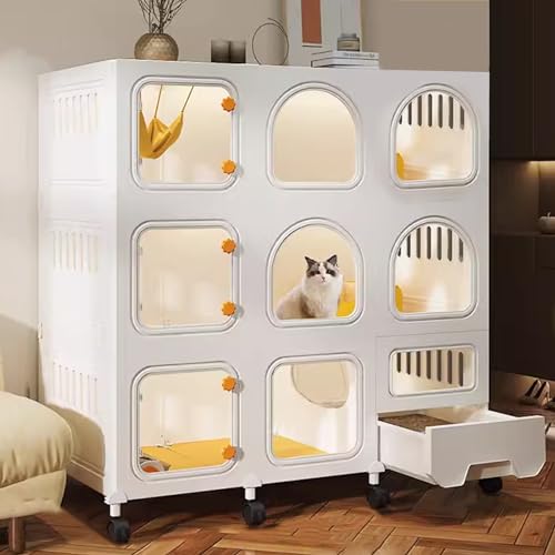 Gtzly KatzenkäFig for den Innenbereich mit RäDern, Transparentes und Sichtbares Katzenhaus mit VollstäNdig Geschlossener Katzentoilette, DIY Laufstall (Size : 106 * 46.5 * 106cm/41.7 * 18 * 41.7in) Gtzly KatzenkäFig for den Innenbereich mit RäDern, Transparentes und Sichtbares Katzenhaus mit VollstäNdig Geschlossener Katzentoilette, DIY Laufstall (Size : 106 * 46.5 * 106cm/41.7 * 18 * 41.7in) von Gtzly