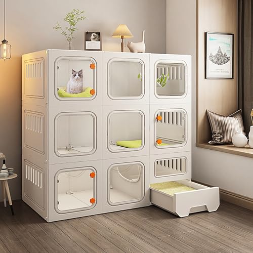 Gtzly Multifunktionaler KatzenkäFig for den Innenbereich mit Katzentoilette, Katzengehege for den AußEnbereich, KäFig mit HD Fenstern, Abnehmbarer KatzenkäFig, Laufstall, Stabile Katzengehege (Color Gtzly Multifunktionaler KatzenkäFig for den Innenbereich mit Katzentoilette, Katzengehege for den AußEnbereich, KäFig mit HD Fenstern, Abnehmbarer KatzenkäFig, Laufstall, Stabile Katzengehege (Color von Gtzly