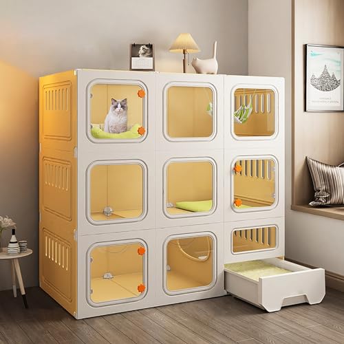 Gtzly Multifunktionaler KatzenkäFig for den Innenbereich mit Katzentoilette, Katzengehege for den AußEnbereich, KäFig mit HD Fenstern, Abnehmbarer KatzenkäFig, Laufstall, Stabile Katzengehege (Color Gtzly Multifunktionaler KatzenkäFig for den Innenbereich mit Katzentoilette, Katzengehege for den AußEnbereich, KäFig mit HD Fenstern, Abnehmbarer KatzenkäFig, Laufstall, Stabile Katzengehege (Color von Gtzly