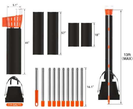 GuKKK Obstpflücker,4m Apfelpflücker,Kirschenpflücker mit Baumwollbeutel,Obstsammler,Obstpflücker für Kirschen,Pflaumenpflücker,Fruit Picker for Reaching Inaccessible Places in Fruit Trees von GuKKK