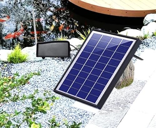 GuKKK Solar Sauerstoffpumpe, 6W Solar Teichbelüfter, Solar Luftpumpe Aquarium Oxygenator, Oxygenator Aquarium Luftpumpe Angelbelüfter mit Rohr Luftblasensteinen, für Gartenteiche von GuKKK