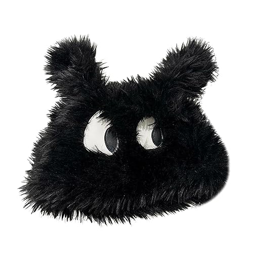 Welpenmütze, Wintermütze, Kopfbedeckung für draußen, pelzig, elegant aussehend, einfarbig, große pelzige Ohren, Wintermütze für Babys von Guaber