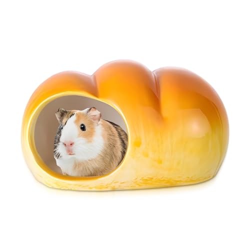 Guador Kleintierversteck Hamster Haus Hamster Höhle Hamsterversteck Mini Hütte Hamster Keramik Hamster Hideout Keramik Hamster Versteck Nest Mäuse Ratten Kleine Tiere (Brötchen) von Guador