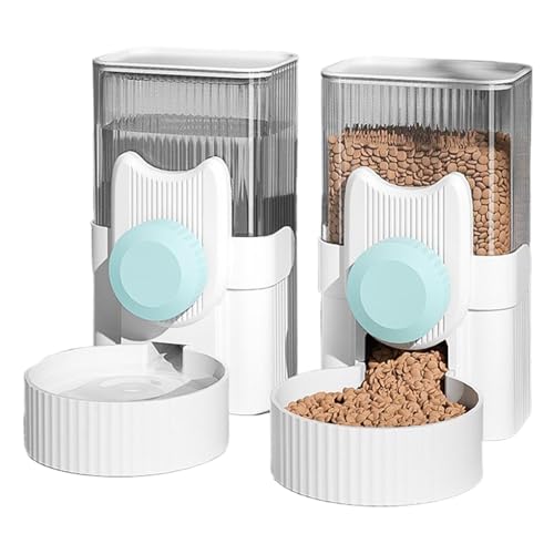 Guangcailun 2 teiliges Set zum Aufhängen, automatischer Futter und Wasserspender für Katzen, Frettchen und Kaninchen, Käfig, Futternapf für Katzen und Häschen, B von Guangcailun