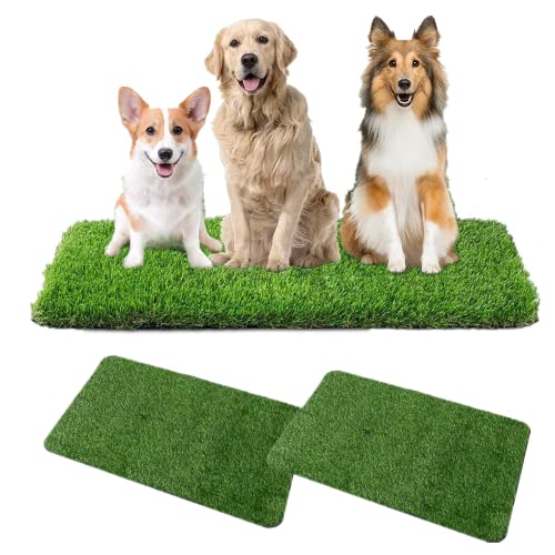 Hundeklo Hunde Toilette Kunstrasen,2PACK 63.5cm x 38cm Kunstrasen Gras Welpentoilette Trainingsunterlage für Kleine Hunde von Guangyu