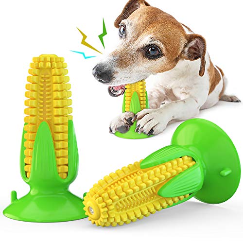 Guardians Kauspielzeug für Hunde, mit Quietschelement, Zahnreinigung für aggressive Kauer für kleine und mittelgroße Hunde (gelber Mais) von Guardians