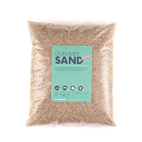 Guemmer Sand 5kg - Aquarienkies, Aquariensand - Verschiedene Körnungen und Farben - Made in Germany - (1-2 mm, Natur) von Guemmer