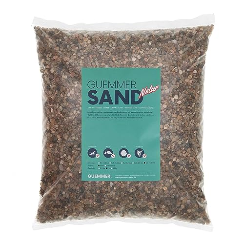 Guemmer Sand 5kg - Aquarienkies, Aquariensand - Verschiedene Körnungen und Farben - Made in Germany - (3-5 mm, Natur) von Guemmer
