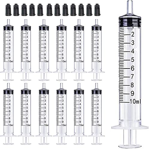 Gufastoe 20 Stück 10ml Sterile Spritzen Ohne Nadeln mit Kappe,für Kleine Haustierfütterung Industrielle Präzisionsanwendung von Gufastoe