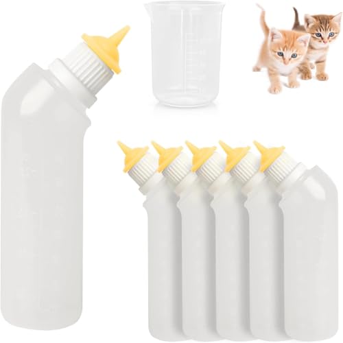 Gufastoe 5Pcs Haustier Fütterung Mini Silikon Nippel mit Flasche für Welpen Hund Katze oder andere Haustiere (Fleischfarbe) von Gufastoe