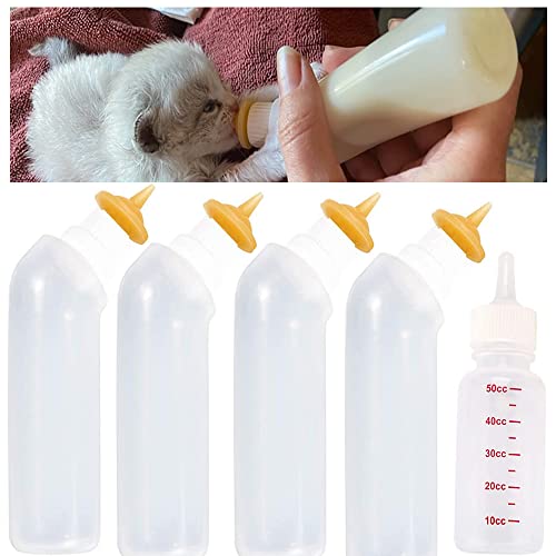 Gufastoe 5Pcs Haustier Fütterung Mini Silikon Nippel mit Flasche für Welpen Hund Katze oder andere Haustiere (Modell 4) von Gufastoe