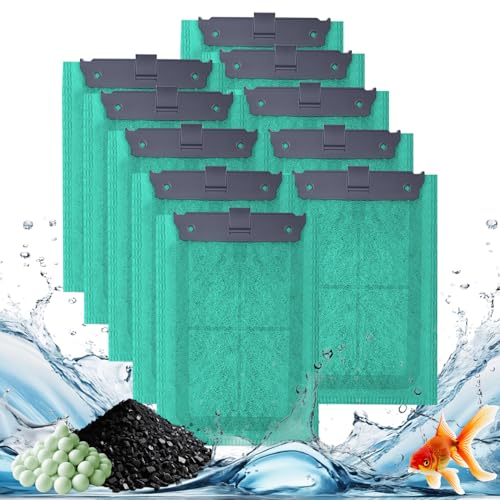 Gufastoe Ersatz Filterpads Kompatibel für Tetra EasyCrystal Filter 250, für die EasyCrystal FilterBox 300 Geeignet,10 Stück Ersatz Filterpads mit Aktiv-Kohle und Zeolithe hinzugefügt von Gufastoe