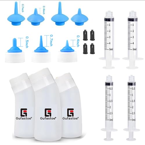 Gufastoe Haustier Aufzuchtflasche, Kätzchen Welpen-Fütterungsflaschen Welpen Flaschen für Still Kit, mit Fütterungsnippel und Spritzen für Welpen Hund Katze oder andere Haustiere,15 Stück Blau Gufastoe Haustier Aufzuchtflasche, Kätzchen Welpen-Fütterungsflaschen Welpen Flaschen für Still Kit, mit Fütterungsnippel und Spritzen für Welpen Hund Katze oder andere Haustiere,15 Stück Blau von Gufastoe