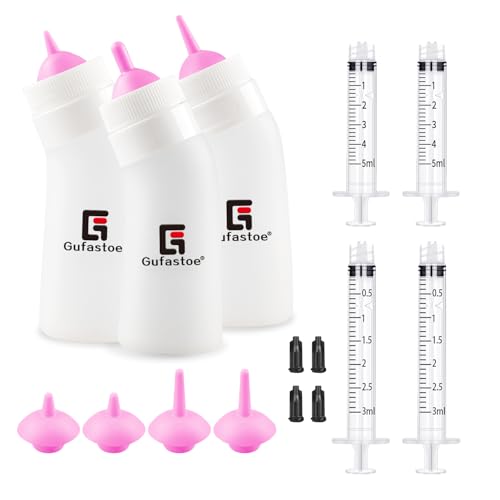 Gufastoe Haustier Aufzuchtflasche, Kätzchen Welpen-Fütterungsflaschen Welpen Flaschen für Still Kit, mit Fütterungsnippel und Spritzen für Welpen Hund Katze oder andere Haustiere,15 Stück Rosa Gufastoe Haustier Aufzuchtflasche, Kätzchen Welpen-Fütterungsflaschen Welpen Flaschen für Still Kit, mit Fütterungsnippel und Spritzen für Welpen Hund Katze oder andere Haustiere,15 Stück Rosa von Gufastoe