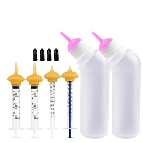 Gufastoe Silikonnippel mit Flasche und Spritzen für Welpen, Hunde, Katzen oder andere Haustiere von Gufastoe