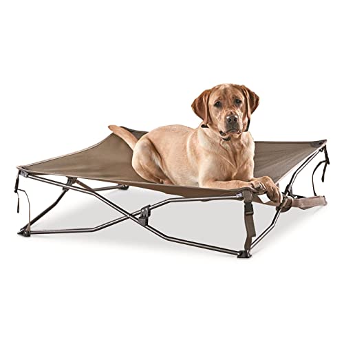 Guide Gear Hundebett mit erhöhtem Bettgestell, erhöhte Outdoor-Haustiercouch, Kinderbett, Dura-Netz, Braun von Guide Gear