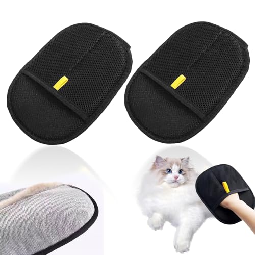 2 Stück Fellmagnet Handschuh, Double-Sided Tierhaarentferner Handschuh, Elektrostatisches Prinzip Fusselbürste Tierhaare Doppelseitige Antistatische Haustier, Tierhaarentferner Bürste, Fell Magnet Han von Guidre
