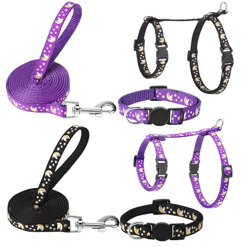 Guiqulai Katzengeschirr und Leine mit Halsband, ausbruchsicher, verstellbares Kätzchengeschirr, leuchtet im Dunkeln, für kleine, mittelgroße Katzen, 2 Stück Guiqulai Katzengeschirr und Leine mit Halsband, ausbruchsicher, verstellbares Kätzchengeschirr, leuchtet im Dunkeln, für kleine, mittelgroße Katzen, 2 Stück von Guiqulai