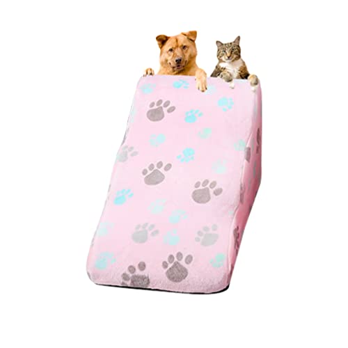 Guiran Haustiertreppe Hundeleiter für Bett Sofa 3 Stufen Hundetreppe mit abnehmbarem waschbarem Bezug rutschfest Hunderampe Hundeklettern Leiter Steigung Schwamm Stufen Katze Haustier Treppe Wellen von Guiran