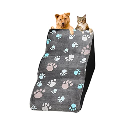 Guiran Haustiertreppe Hundeleiter für Bett Sofa 3 Stufen Hundetreppe mit abnehmbarem waschbarem Bezug rutschfest Hunderampe Hundeklettern Leiter Steigung Schwamm Stufen Katze Haustier Treppe Wellen von Guiran