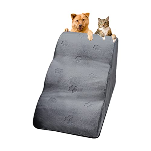 Guiran Haustiertreppe Hundeleiter für Bett Sofa 3 Stufen Hundetreppe mit abnehmbarem waschbarem Bezug rutschfest Hunderampe Hundeklettern Leiter Steigung Schwamm Stufen Katze Haustier Treppe Wellen von Guiran