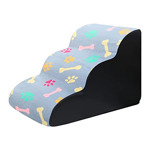 Guiran Haustiertreppe Hundeleiter für Bett Sofa 3 Stufen Hundetreppe mit abnehmbarem waschbarem Bezug rutschfest Hunderampe Hundeklettern Leiter Steigung Schwamm Stufen Katze Haustier Treppe Wellen von Guiran