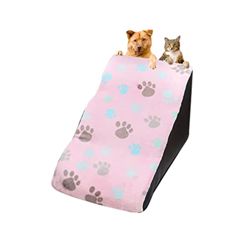 Guiran Haustiertreppe Hundeleiter für Bett Sofa 3 Stufen Hundetreppe mit abnehmbarem waschbarem Bezug rutschfest Hunderampe Hundeklettern Leiter Steigung Schwamm Stufen Katze Haustier Treppe Wellen von Guiran