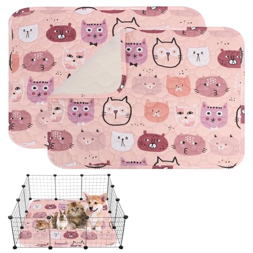Meerschweinchen-Käfigeinlage, wiederverwendbare Urinierunterlagen für Bettwäsche, 60 x 45 cm, starke Wasseraufnahme, Haustier-Trainingspad für Kleintiere: Kaninchen, Hamster, Welpen, Kätzchen (Katze von Guittly