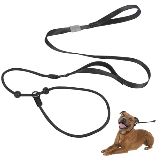 Retrieverleine für Hunde mit doppelten Kontrollgriffen, Hundeleine mit weichem Schaumstoff gepolstertem und klettertauglichem Nylonseil, verstellbare Stopperperlen für Training, Spaziergänge und von Guittly