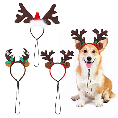 Gukasxi 3 Teilige Weihnachten Haustier Stirnband, Hund Weihnachten Elch Rentier Geweih Stirnbänder Set, Hund Xmas Haarband, Haustier Weihnachtshaar Accessoire Partyhüte, Weihnachts Haustier Kostüm Gukasxi 3 Teilige Weihnachten Haustier Stirnband, Hund Weihnachten Elch Rentier Geweih Stirnbänder Set, Hund Xmas Haarband, Haustier Weihnachtshaar Accessoire Partyhüte, Weihnachts Haustier Kostüm von Gukasxi