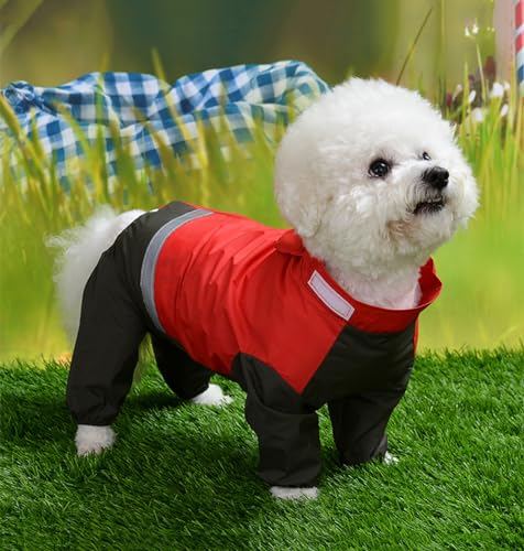 Gulunmun Atmungsaktiver Regenmantel Für Kleine Hunde,Wasserdicht,Für Haustiere,Welpen,Hundekleidung,Outdoor-Mantel,Regenjacke,Reflektierend,Mittelgroßer Hundeponcho Mit Vier Beinen,Rot,XL Gulunmun Atmungsaktiver Regenmantel Für Kleine Hunde,Wasserdicht,Für Haustiere,Welpen,Hundekleidung,Outdoor-Mantel,Regenjacke,Reflektierend,Mittelgroßer Hundeponcho Mit Vier Beinen,Rot,XL von Gulunmun