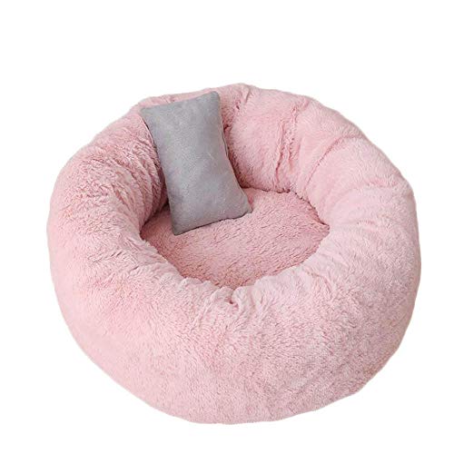 Gulunmun Donut Cuddler Round Donut Cat Cage Zwinger Hundekissen Bett Maschinenwaschbar Wasserabweisend Bottom-Dark_pink_M_50cm von Gulunmun