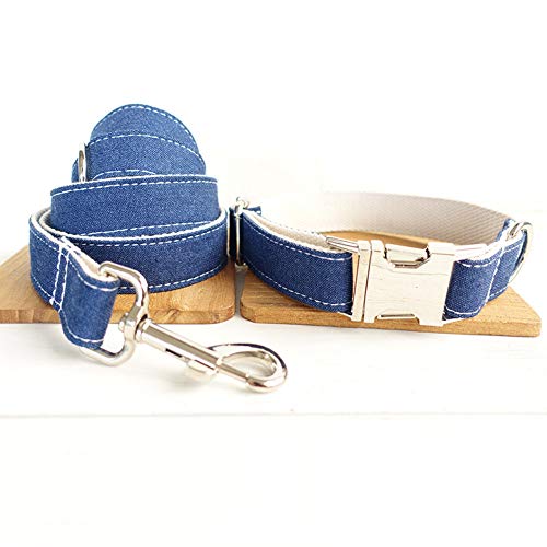 Gulunmun Klassische Halsbänder Pet Produkte Unabhängig Entworfen Metalllegierung Schnalle Hundehalsband + Zugkraft Blau, L, 2,5 * 120 cm von Gulunmun