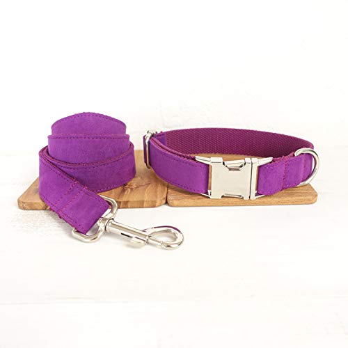 Gulunmun Klassische Halsbänder Pet Produkte Unabhängig Metalllegierung Schnalle Hundehalsband + Zugkraft Lila, L, 2,5 * 120 cm von Gulunmun