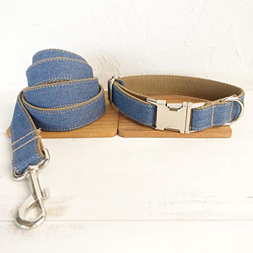 Gulunmun Klassische Halsbänder Pet Produkte Unabhängig Voneinander Metalllegierung Schnalle Hundehalsband + Zugkraft Blau M, 2,5 * 120 cm von Gulunmun