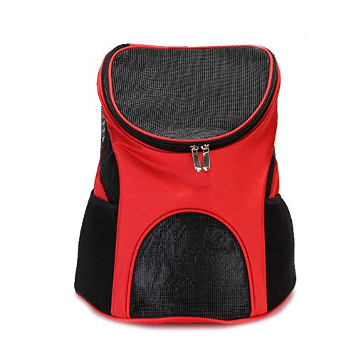 Gulunmun Mesh Atmungsaktive Katzentragetasche Rucksack für Katzen Outdoor Reise Katzentransport Tragetasche Haustierprodukte -Rot, S-30x25x35cm, von Gulunmun