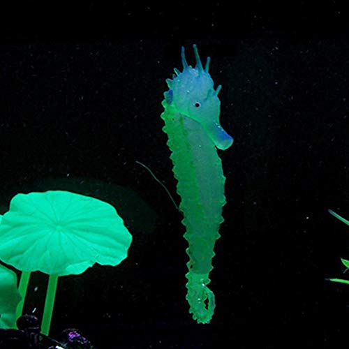 Gulunmun Ornamente Für Aquarien 1Pcs Aquarium Simulation Leuchtendes Seepferdchen Hippocampus Lebensechte Unterwasserdekoration Für Das Aquarium-Grün Xs von Gulunmun