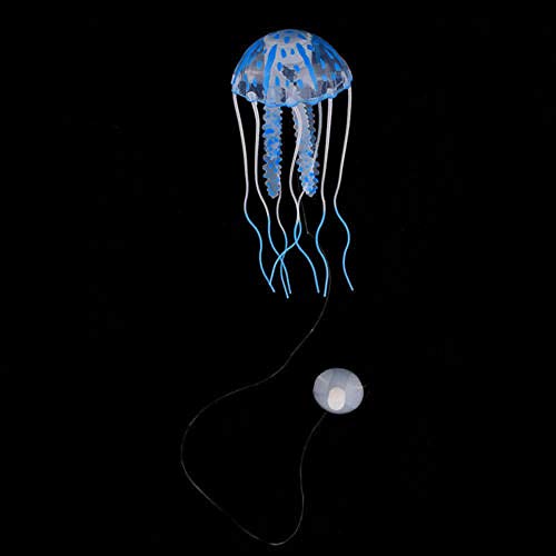 Gulunmun Ornamente Für Aquarien Aquarium Glowing Swim Effect Künstliche Qualle Ornament Aquarium Unterwasser Leuchtende Ornament Landschaft Dekoration-Blau M. von Gulunmun